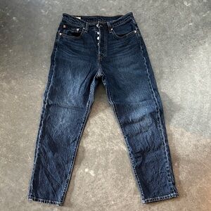 Levi's Women's Dark Blue Straight Leg 501 Original Jeans